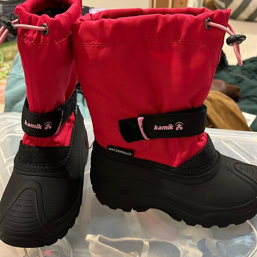 Kamik Kids Red and Black Waterproof Boots